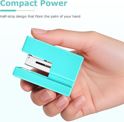 Mini Stapler - Small Cute Desk Staplers - 25 Sheet Capacity with 830 Staples and Staple Remover, Desktop Stapler for Office, School, Home, Green