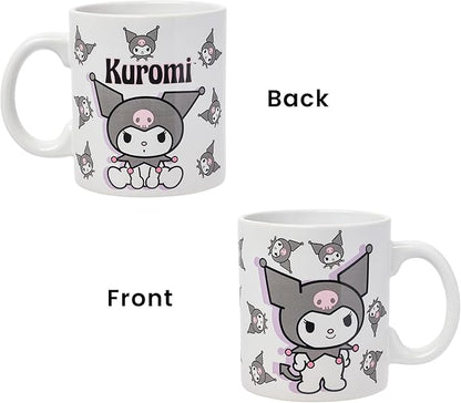 Silver Buffalo Sanrio Hello Kitty and Friends Kuromi Poses Ceramic Mug, 20 Ounces