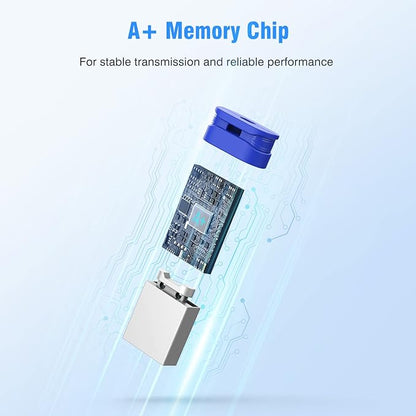 K&ZZ 16GB Mini Flash Drive 10 Pack 16 GB Small USB Flash Drives with Lanyard 16G Low Profile USB Drive Gig Thumb Drive Memory Stick (16GB, Blue)