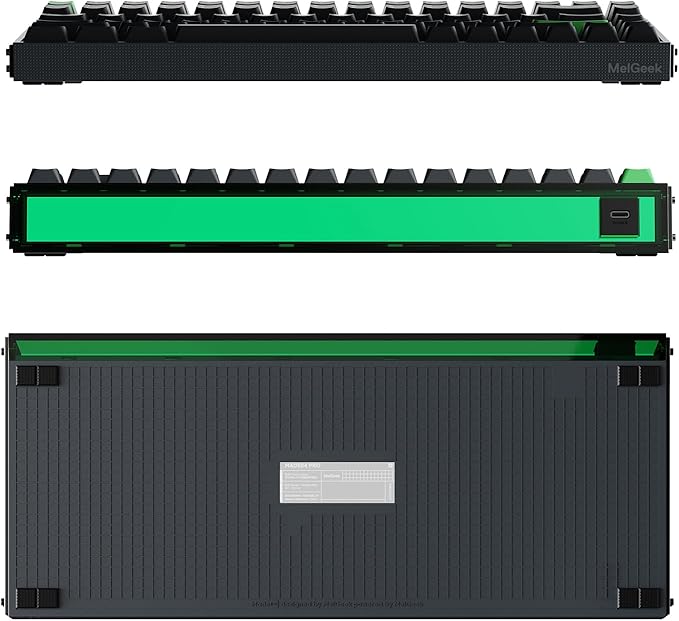 MelGeek MADE84 Pro Wired Keyboard, Hall Effect Magnetic Switch Gaming Keyboard, 75% Compact Rapid Trigger, Hot-Swappable, RGB Snap Tap & Adjustable Actuation, Online HIVE Custom (DF Green)