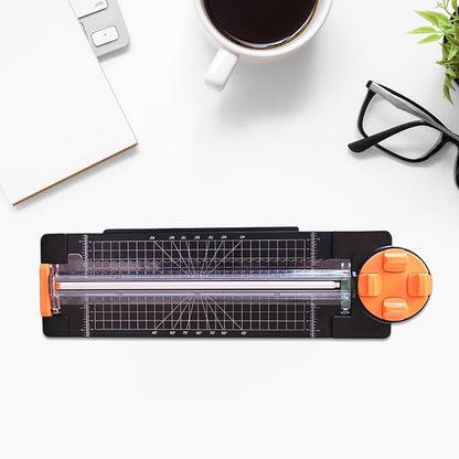 Craft Paper Cutter - Precision Cutter with Side Ruler, Heavy Duty Card Slicer with Adjustable Guide for Label Card Photo Cardstock Home Office School Classroom Students Teacher