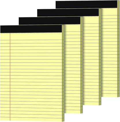 5x8 Note Pads, Small Legal Pads 5x8 Yellow, College Ruled, Small Writing Pads, 4 Pack, 5 x 8 Note Pads, Premium Thick Yellow Paper Note Pads 5x7, 30 Sheets per 5x8 Legal Pad, Lined Writing Note Pad