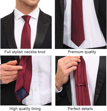 Adulove Men's Necktie Classic Silk Tie Woven Jacquard Neck Ties 6 PCS