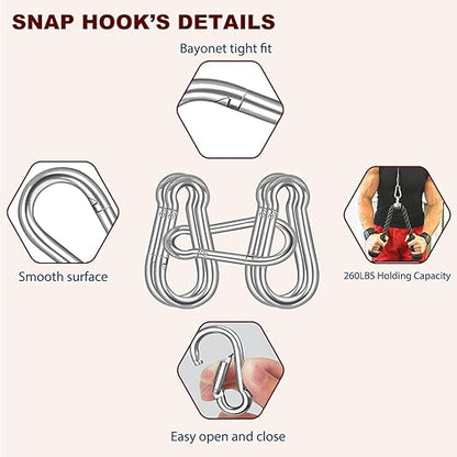 Carabiner, Heavy Duty Galvanized Steel Spring Snap Hook Carabiner Clips with 260LBS Holding Capacity, Ideal for Outdoor, Hammock, Swing and Travel (M6 2.4Inch, 200PCS)