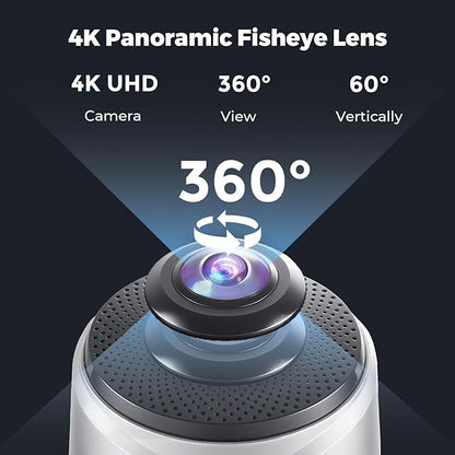 Camera 360, 4K Video Conference Room Camera System, Webcam, AI Driven Speaker Tracking, Noise Cancellation, Works with Zoom, Google Meet, Teams and More, 15 ft Mic Pickup, PANA 5ft USB Cable