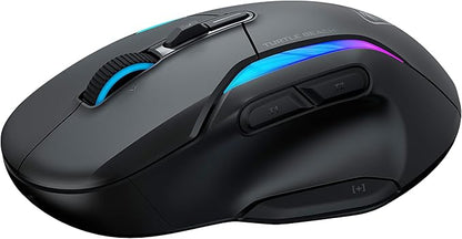Turtle Beach Kone II Air – Wireless Ergonomic RGB Gaming Mouse, 350-Hr Battery, 26K DPI Optical Sensor, 100M Click Optical Switches, 21 Customizable Inputs, 4D Free-Spin Scroll Wheel – Ash Black