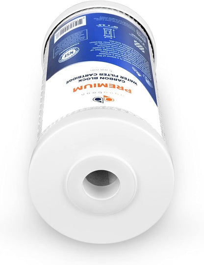Aquaboon 5 Micron 10 x 4.5 Premium Carbon Filter Cartridge Whole House CTO Block Water Filter Replacement Compatible with FXHTC, CB-BB-10, 12-Pack