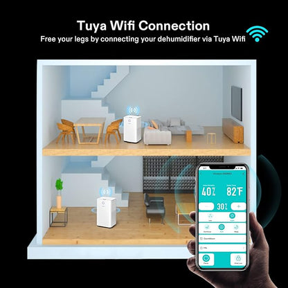 VIVOSUN 10L/D 2,000 Sq. Ft. Dehumidifier, Ultra-Quiet Auto Defrost Dehumidifier Equipped with 2L Water Tank, Smart WiFi App, Color Digital Display, 24-hour Timer for Home, Basement, Bedroom