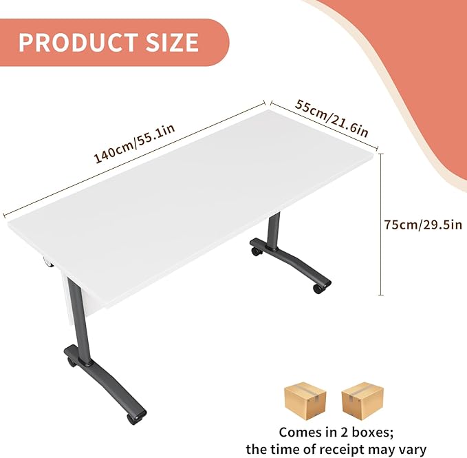 Folding Conference Room Table,Flip Top Mobile Training Table,Mobile Training Tables with Wheels for Office Conference tables Training Rooms Foldable Meeting Tables (30pack 55.1 x 21.6 x 29.5inch)