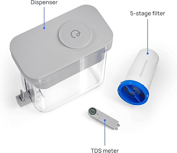 Culligan with ZeroWater Technology 23-Cup Water Filter Dispenser – Includes 5-Stage Advanced Water Filter, Certified to Reduce Lead, Total PFAS (Forever Chemicals), Mercury, Fluoride, and Chlorine