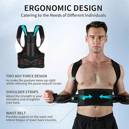 Posture Corrector for Women and men Adjustable Back Brace Posture Corrector For Back Pain Relief - Scoliosis, Hunchback, Spine Corrector Medium(waistline 27.5in-33.5in)