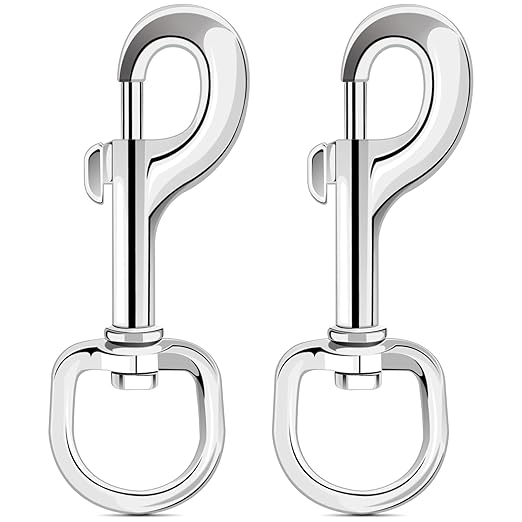 ERKOON Extra Large 4.23 Inch Swivel Eye Bolt Snap Hooks 220Lbs Load Capacity Zinc Alloy Single Ended Flag Clips Heavy Duty Trigger Bolt Hooks (2 Pack)