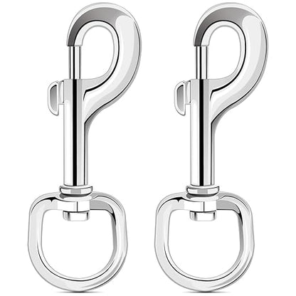 ERKOON Extra Large 4.23 Inch Swivel Eye Bolt Snap Hooks 220Lbs Load Capacity Zinc Alloy Single Ended Flag Clips Heavy Duty Trigger Bolt Hooks (2 Pack)