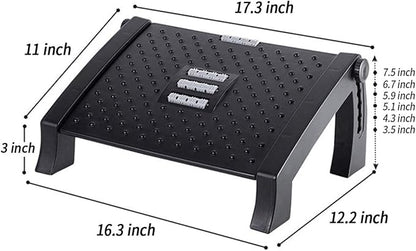 MyPlace Adjustable Height Foot Rest Under Desk at Work - 6 Height Sturdy Office Footrest - Added Heated Foot Mat - Non Slip Bottom - Straighten Back & Hip & Leg and Improve Posture…