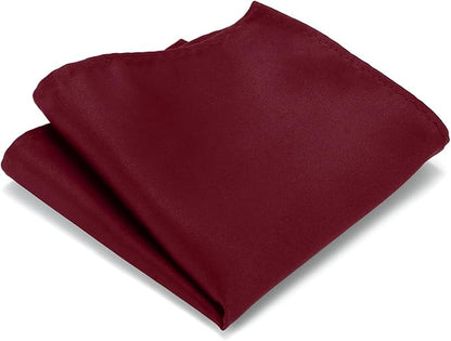 Black Tie Set in Gift Box Mens Solid Color 3.15" (8CM) Black Necktie and Pocket Square Set