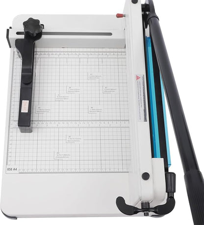 12-Inch Heavy Duty Paper Cutter, Manual Guillotine Trimmer with Safety Lock & Metal Base, Cuts 400 Sheets for A4/B5/A5 Paper, Ideal for Office, School, Craft & Printing Shop Use