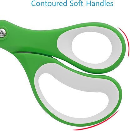 LIVINGO Scissors Bulk 24 Pack: 8” Sharp Scissors Set All Purpose for Office Middle High School Student Teacher Arts Crafts Supplies Cutting Wrapping Paper, Sewing Fabric Shears for Household