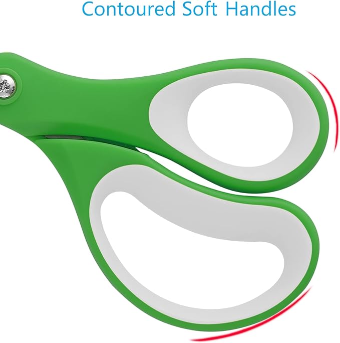LIVINGO Sharp Scissors Bulk - 8” Scissors Set Pack of 36, Comfort Grip Shears All Purpose Cutting Paper Fabric Sewing for Home Office Middle High School Teacher Student Classroom Crafts Supplies