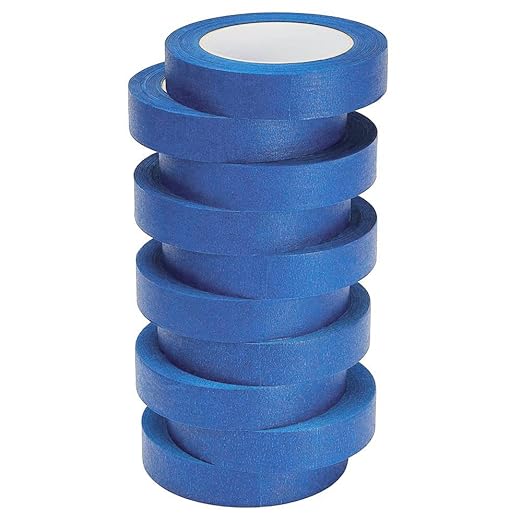 Lichamp 10-Piece Blue Painters Tape 1 inch, Blue Masking Tape Bulk Multi Pack, 1 inch x 55 Yards x 10 Rolls (550 Total Yards)