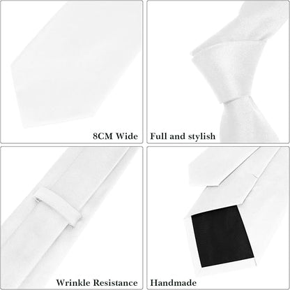 Men's Ties Solid Pure Color 3.15" (8CM) Necktie Plain Formal Business Wedding Black Ties For Men