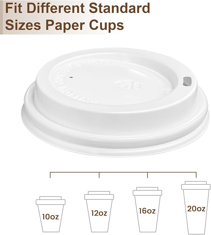 240 Pack Coffee Cup Lids, Disposable Coffee Lid, Leak Proof Plastic Lids for 10, 12, 16, 20, 24 oz Paper Cups, Hot Cup Lid 3.54 Inches/90 mm Diameter