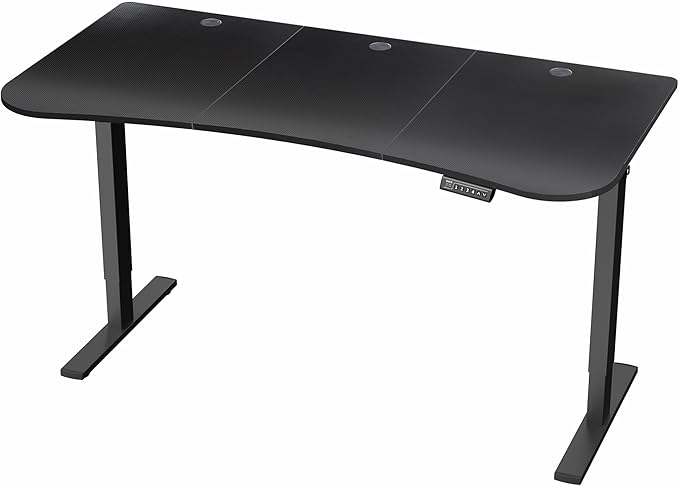 VIVO Electric 63 x 32 in Standing Desk, Memory Height Adjustment, 1B Series, Black Carbon Fiber Top Black Frame, DESK-KIT-1B1R