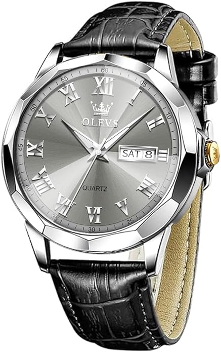 OLEVS Mens Watches Mens Leather Watch Ultra Thin Watches for Men Minimalist Watch with Leather Band Quartz Analog Dress Casual Simple Lightweight relojes para Hombres