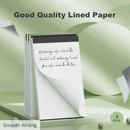 4 Pack Note Pads 8.5 x 11 White Legal Pads Narrow Ruled - 30 Sheets Per Notepad, Double-Side Printed Thick Writing Pads, Perforated Legal Pad 8.5 x 11 Notepads Paper for School College Office Business
