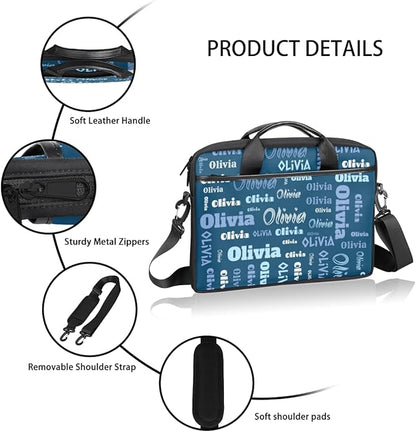 Custom-Laptop-Bag 15 Inch with Name Photo Personalized-Computer-Shoulder-Case Briefcases for Women Men Business