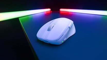 Turtle Beach Pure Air - Ultra-Light Wireless Ergonomic RGB Gaming Mouse, 26K DPI Optical Sensor, 125 Hour Battery, Dual Wireless System, Titan Optical Switches, Bluetooth, RGB Illumination - White