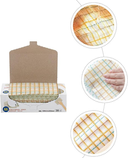 Disposable Kitchen Dish Cloths and Tableware Wipes, 30×42cm, 30pcs, Dual-use Cleaning Cloths for Dishwashing and Household Cleaning