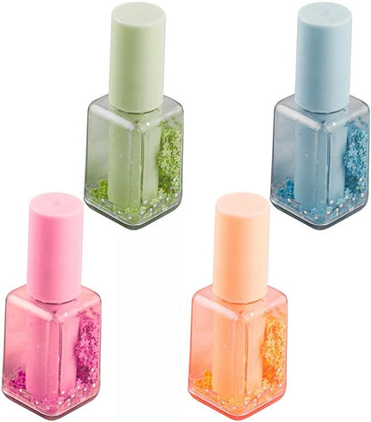 4 Pcs Multifunctional Highlighters Set Nails Polish Shape Highlighter Marker Fluorescent Pen Bible Marker Pen