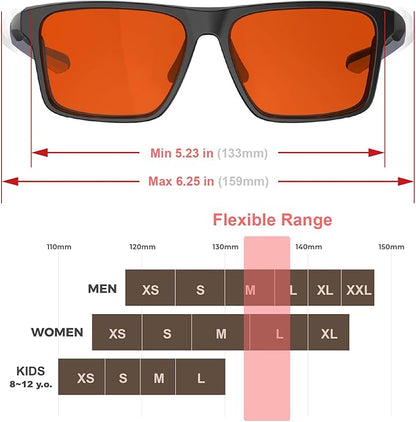 HD Premium Sleep Glasses P1AS 99.9% Blue Light Blocking Gaming Computer Screen Glasses Reduce Eyestrain & Glare High Contrast Definition UV580 nm