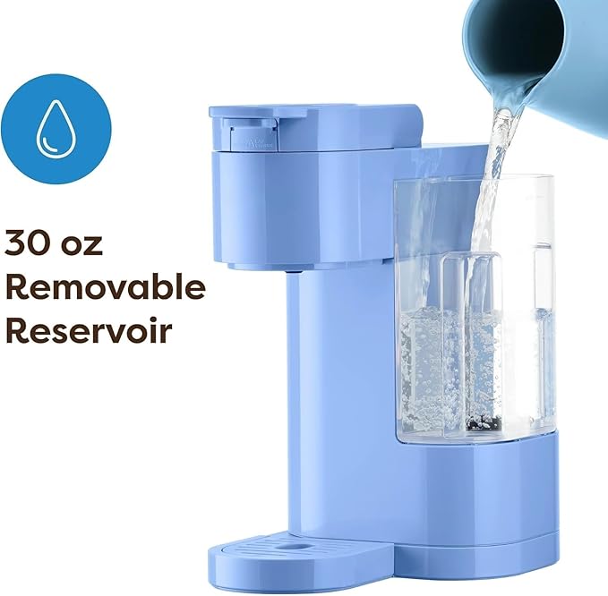 KeurigK K-Express Essentials Single-Serve KCup Pod Coffee Maker 3 Cup Sizes Fast Fresh Brew 30oz Removable Water Reservoir Travel Mug Friendly Maintenance Alert Space-Saving (Bluebell)