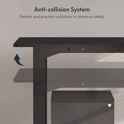 SANODESK 4-Leg Standing Desk, Electric Height Adjustable Desk with Memory Presets for Home Office, Stand up Desk Computer Workstation, 55x28 Inches Black