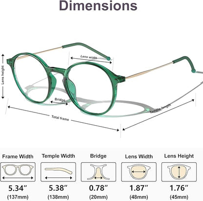 VISOONE Round Lightweight Blue Light Blocking Glasses Women Men Fashion Cute Thin Eyewear Niko