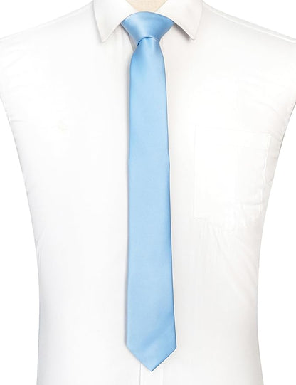 RBOCOTT 2.4“ Solid Color Skinny Tie Business Wedding Necktie for Men(6cm)