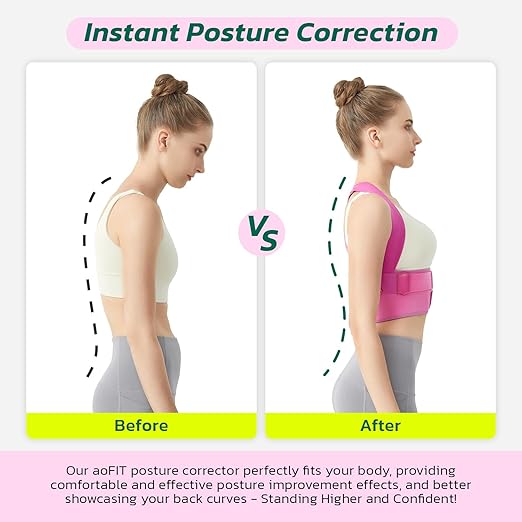 Posture Corrector for Women - Lightweight and Breathable Back Brace for Pain Relief, Rounded Shoulders and Hunchback, Compact & Portable with Fashionable Design, Invisible Under Clothes Blue S