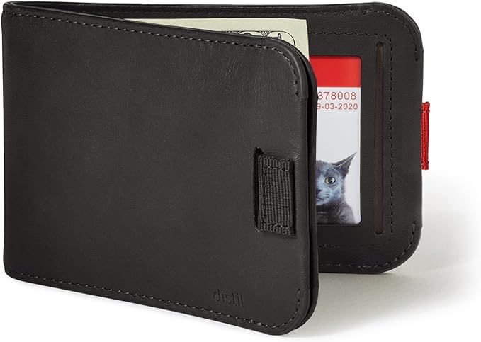 Distil Union Wally Bifold 5.0 Wallet & Maverick Titanium Sunglasses – Slim RFID Leather Wallet & Polarized MagLock Sunglasses Set – Minimalist EDC – Black