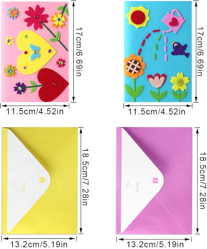 Hicdaw Kids Greeting Card Making Kit, 9Pcs Card Making Kits for Kids Thank You Card Kit DIY Handmade Card Making Supplies Art Crafts Crafty Set Teacher's Day Gifts