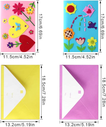 Hicdaw Kids Greeting Card Making Kit, 9Pcs Card Making Kits for Kids Thank You Card Kit DIY Handmade Card Making Supplies Art Crafts Crafty Set Teacher's Day Gifts