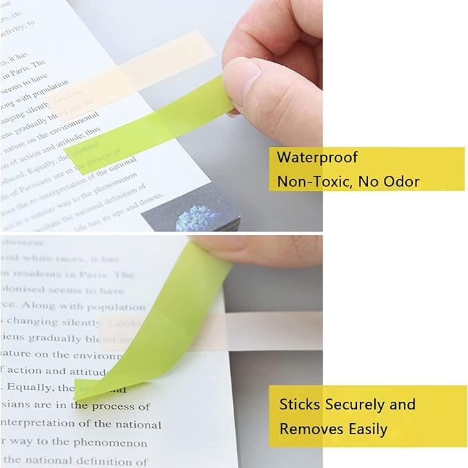 3200Pcs Sticky Tabs Book Tabs, Translucent Sticky Notes, Repositionable Annotation Tabs, Morandi Book Flags Marks, Writable File Folder Labels, Page Tabs, File Index Tabs (3200)
