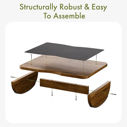 Ergonomic Wooden Footrest for Under Desk,Foot Rest with Anti-Slip Surface,Comfortable Desk Foot Stool for Office Home Gaming,Improve Posture & Promote Blood Circulation