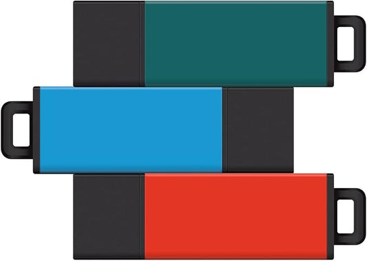 Centon DataStick Pro2 USB 2.0 Flash Drive 8GB x 3, Teal, Blue, Orange (S1-U2T01-8G-3)