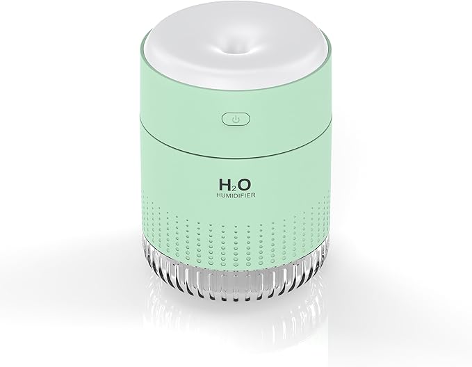 Small Humidifiers for Bedroom 350ml Mini Portable Humidifier for Travel Plants Humidifier, Humidificador for Bedroom Plants Travel Office Desk Car Light Green