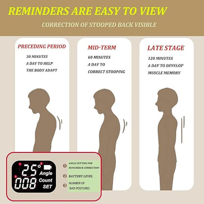 Upgraded Smart Posture Corrector Adjustable Posture Correction Angle with Vibration Posture Reminder Correct Hunchback Posture Correction Back Posture Monitor Hunchback Smart Corrector