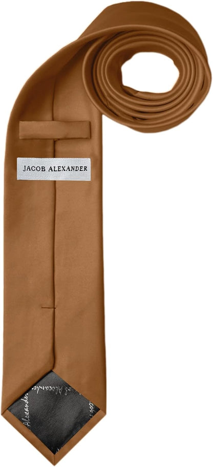 Jacob Alexander Solid Color Mens Tie - Soft-lined Necktie - Timeless Formal Look for Weddings and Business - (Regular Size)