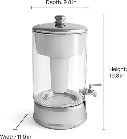 Culligan with ZeroWater Technology 40-Cup Glass Water Filter Dispenser – Includes 5-Stage Advanced Water Filter, Certified to Reduce Lead, Total PFAS (Forever Chemicals), Fluoride, and Chlorine