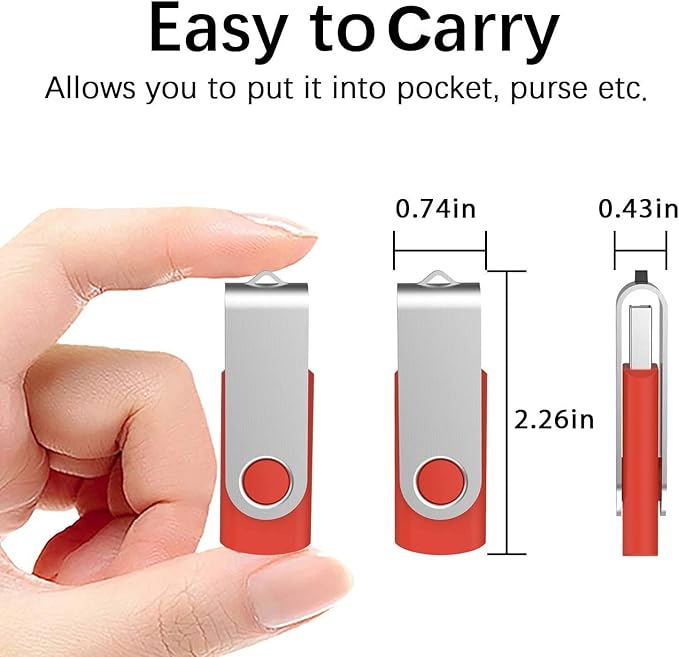 TOPESEL 5 Pack 64GB USB 3.0 Flash Drive Memory Stick Thumb Drives Swivel USB Stick Pen Drive(5 Mixed Colors: Black Blue Green Red Silver)