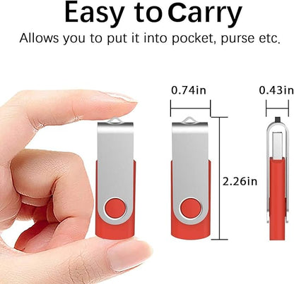 TOPESEL 5 Pack 64GB USB 3.0 Flash Drive Memory Stick Thumb Drives Swivel USB Stick Pen Drive(5 Mixed Colors: Black Blue Green Red Silver)